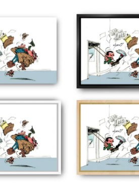 Gaston Lagaffe et Mesmaeker met kader