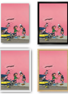 Gaston Lagaffe Parcmètre met kader