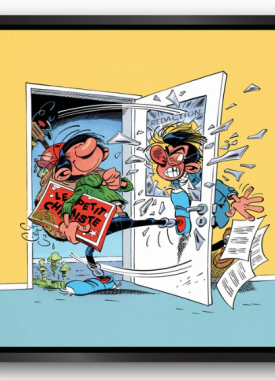 Gaston Lagaffe met kader