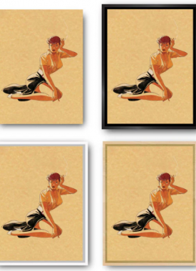 Pin up met kader zwart