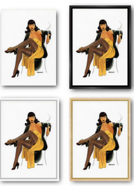 Pin up met kader zwart