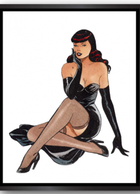 Pin up met kader zwart