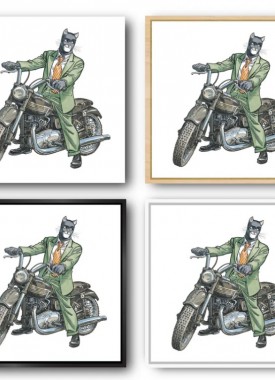 blacksad schilderij blacksad op zijn motorfiets stripweb