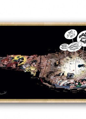 schilderdoek gaston lagaffe la sieste stripweb natuur