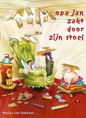 Opa Jan zakt door zijn stoel - Stripweb