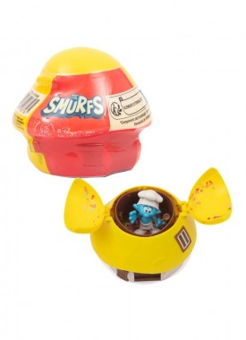 geel paddenstoelenhuisje De Smurfen - Stripweb