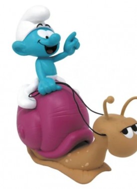 spaarpot smurf op slak  stripweb