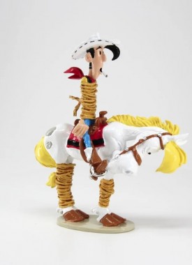 beeldje lucky luke vastgebonden stripweb