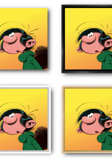 Gaston Lagaffe geel met kader