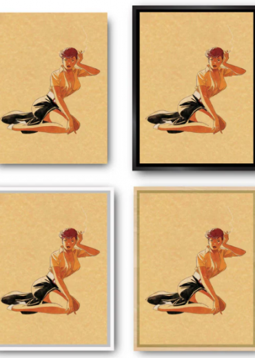 Pin up met kader zwart