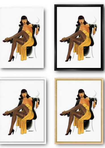 Pin up met kader zwart