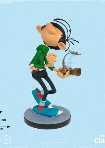 Figurine-Gaston-Lagaffe-et-son-petit-Gaffophone-Des-gaffes-et-des-degats-collection-Class-cs-LMZ-Collectibles-lmzgas01c