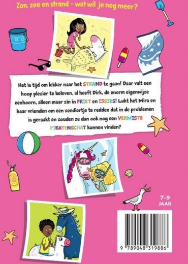 de enorm eigenwijze eenhoorn op het strand stripweb1