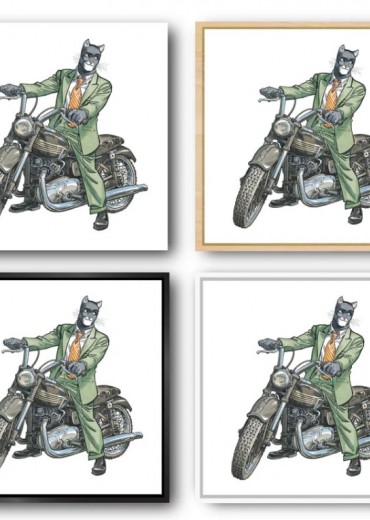 blacksad schilderij blacksad op zijn motorfiets stripweb