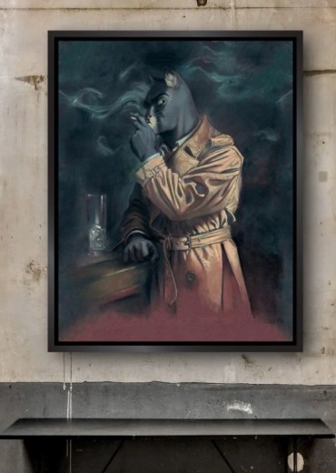 blacksad schilderij blacksad aan de bar  stripweb kader