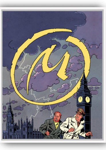 schilderdoek blake et mortimer couverture stripweb wit