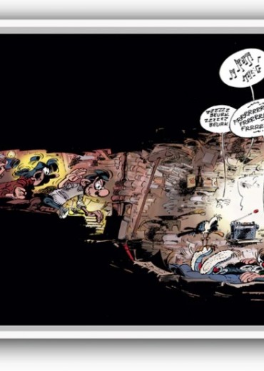 schilderdoek gaston lagaffe la sieste stripweb wit 2