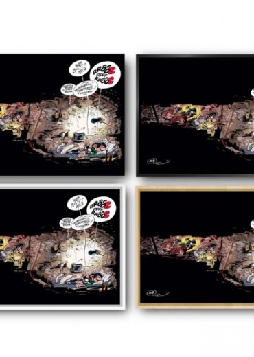 schilderdoek gaston lagaffe la sieste stripweb alle