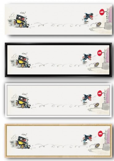 schilderdoek gaston lagaffe gaston perd sa roue alle