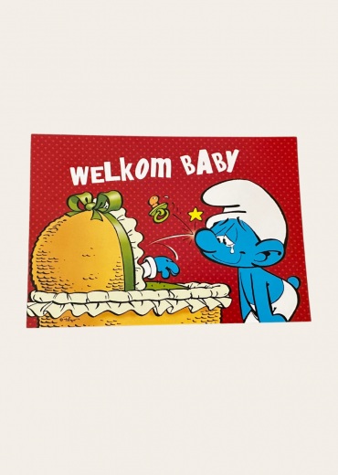 Postkaart De Smurfen Welkom baby Stripweb