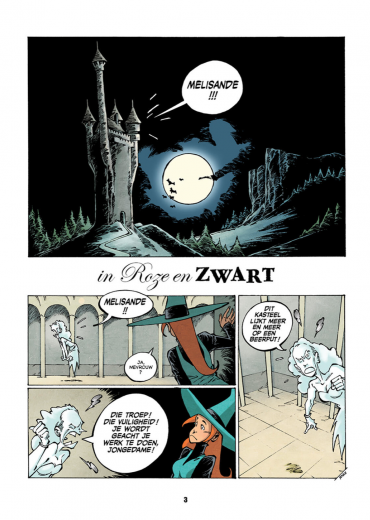 Melisande in roze en zwart stripweb 1